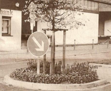 Typische Reichenschwander Blumenrabatte an der B 14.